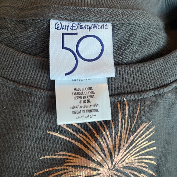 Walt Disney World Cinderella Castle Gray 50 Anniversary Shimmer Sweatshirt Top - Picture 11 of 11